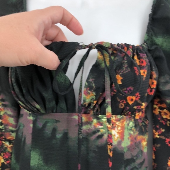 Urban Outfitters Puff Balloon Sleeve Dress Size XS Floral Print, Lined - Picture 2 of 12